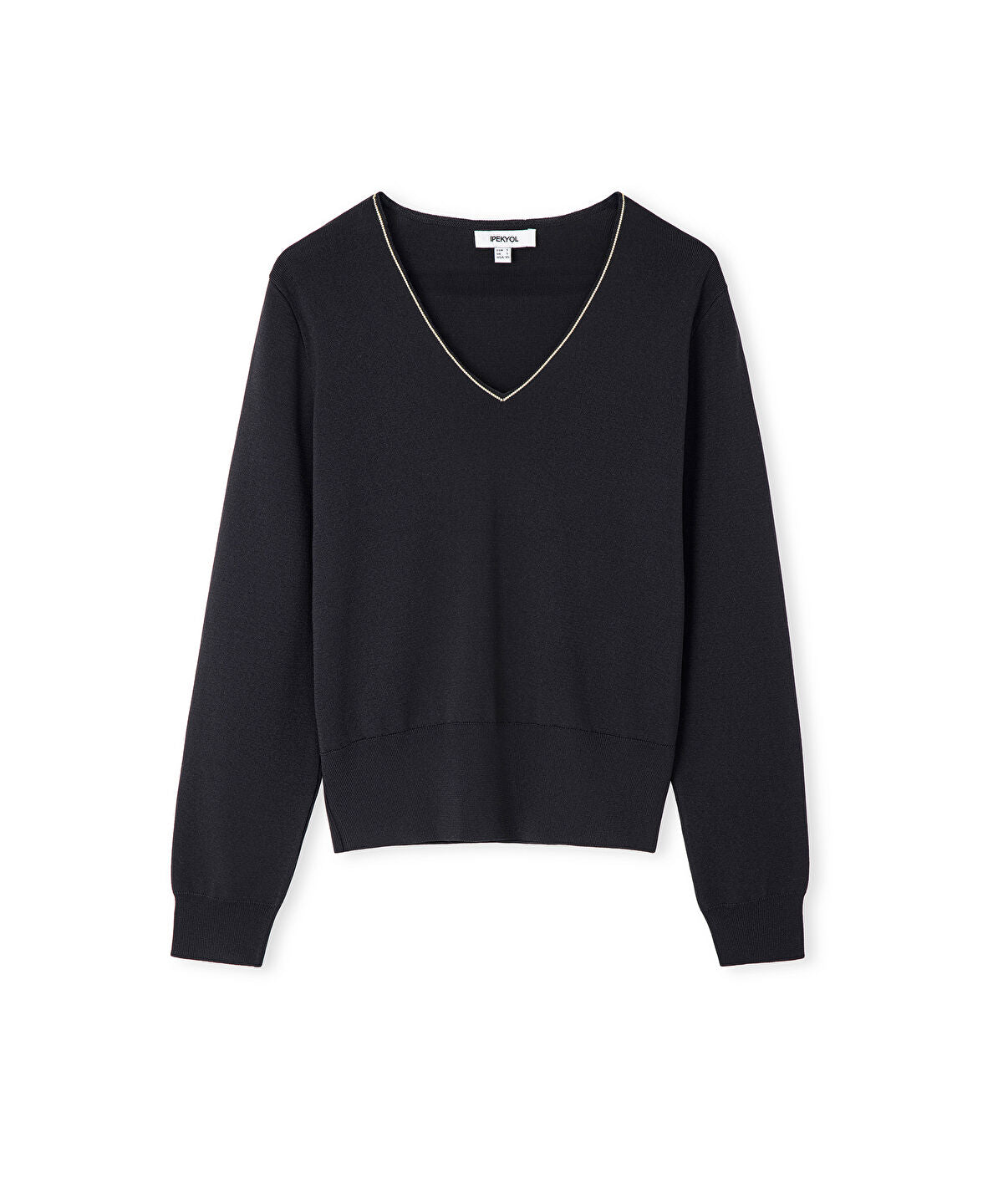 Zoomed Knit Top with Rhinstone Embellishments