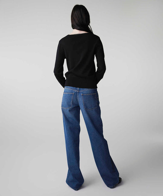 Knit Top with Rhinstone Embellishments