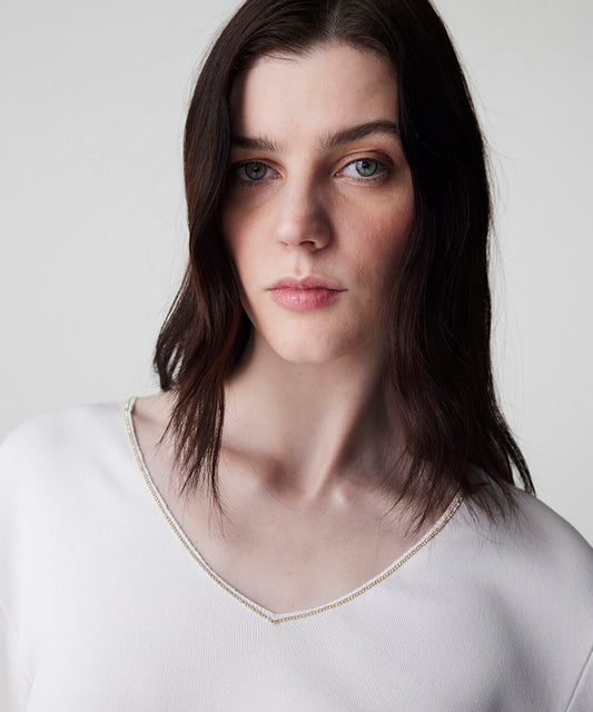 Knit Top with Rhinstone Embellishments