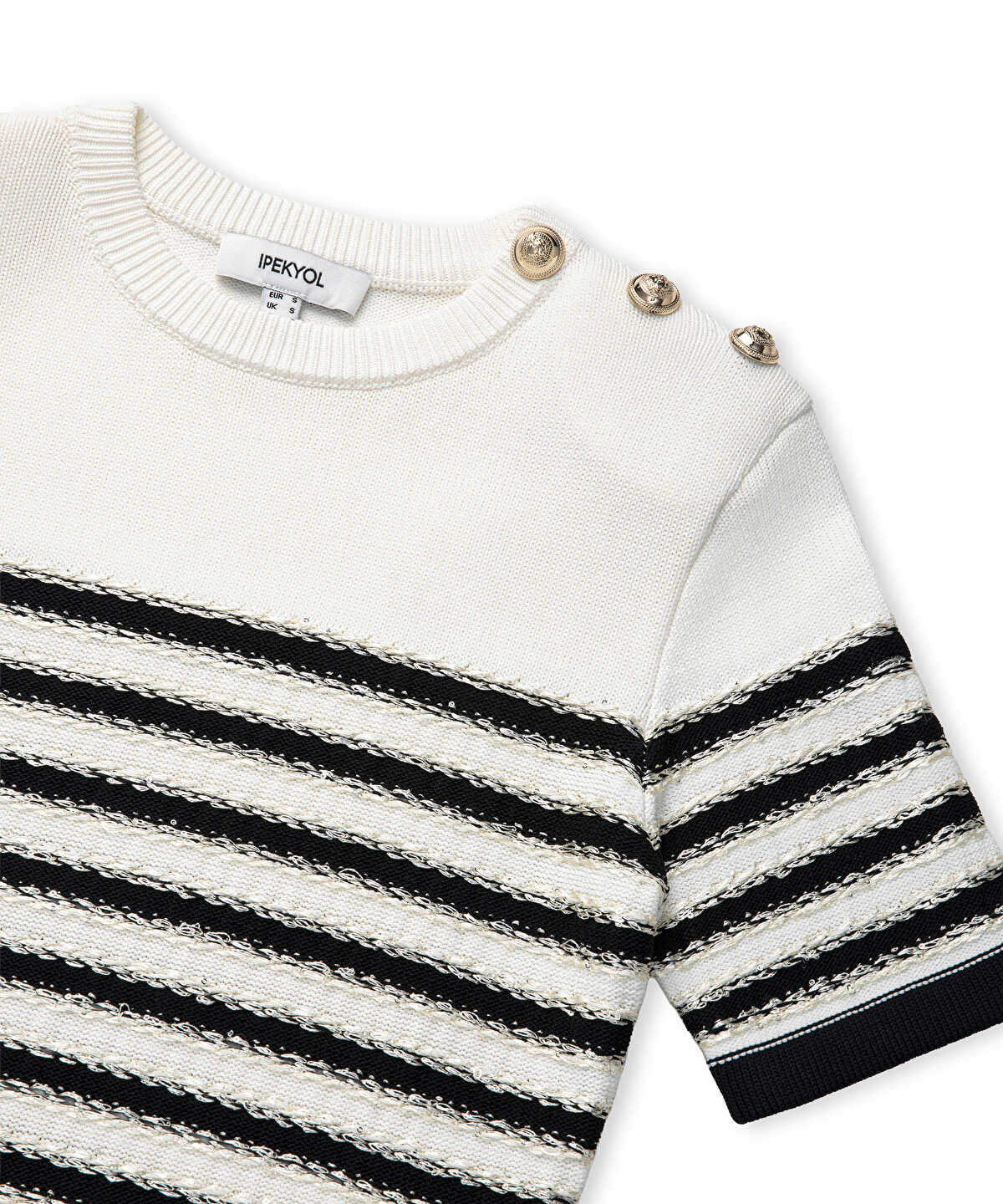 Color-Block Striped Knit Top