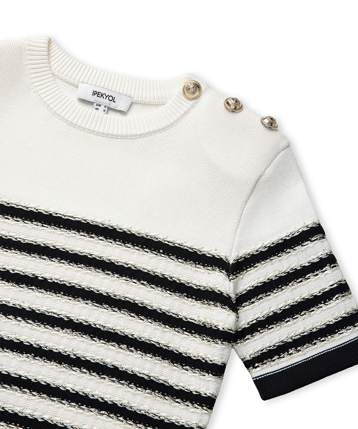 Color-Block Striped Knit Top