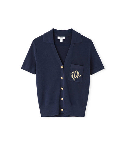Monogram Embroidered Knit Top