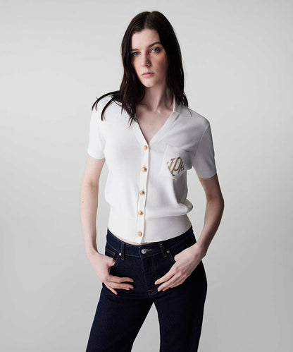 Monogram Embroidered Knit Top