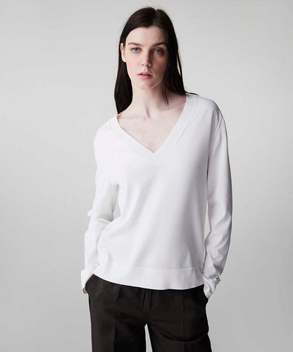 V-Neck Basic Knit Top