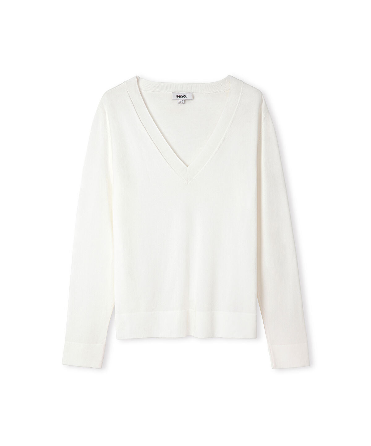 Zoomed V-Neck Basic Knit Top