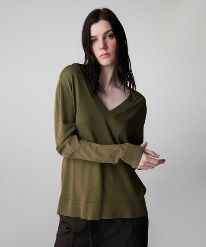 V-Neck Basic Knit Top