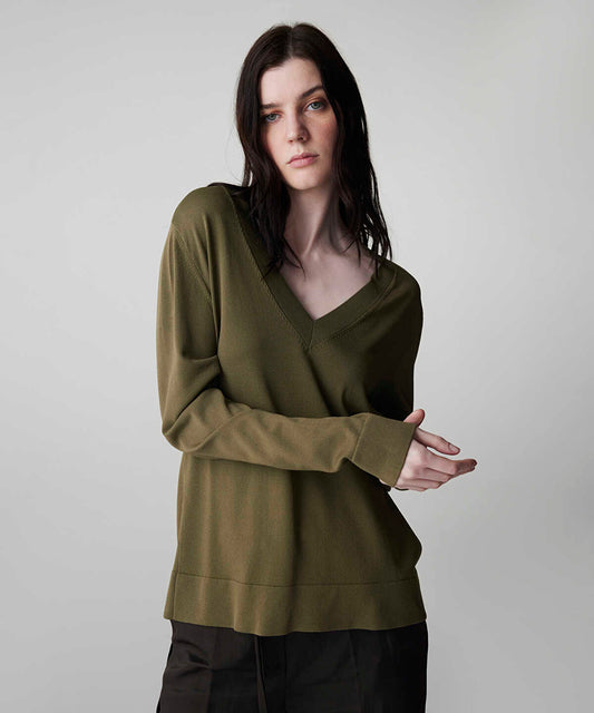 V-Neck Basic Knit Top