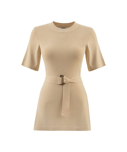 Belted Knit Top