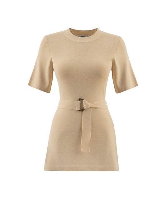 Belted Knit Top