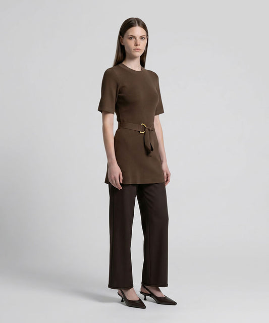 Belted Knit Top