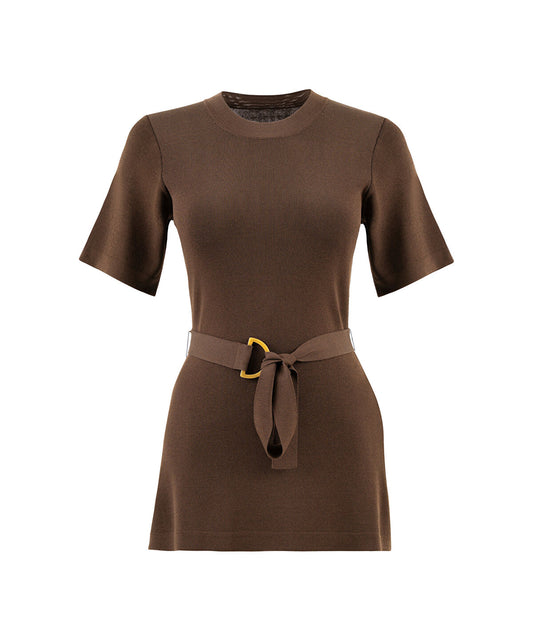 Belted Knit Top
