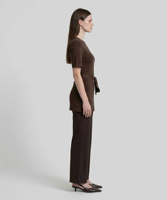 Belted Knit Top