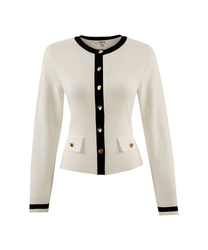 Contrast Trim Knit Cardigan