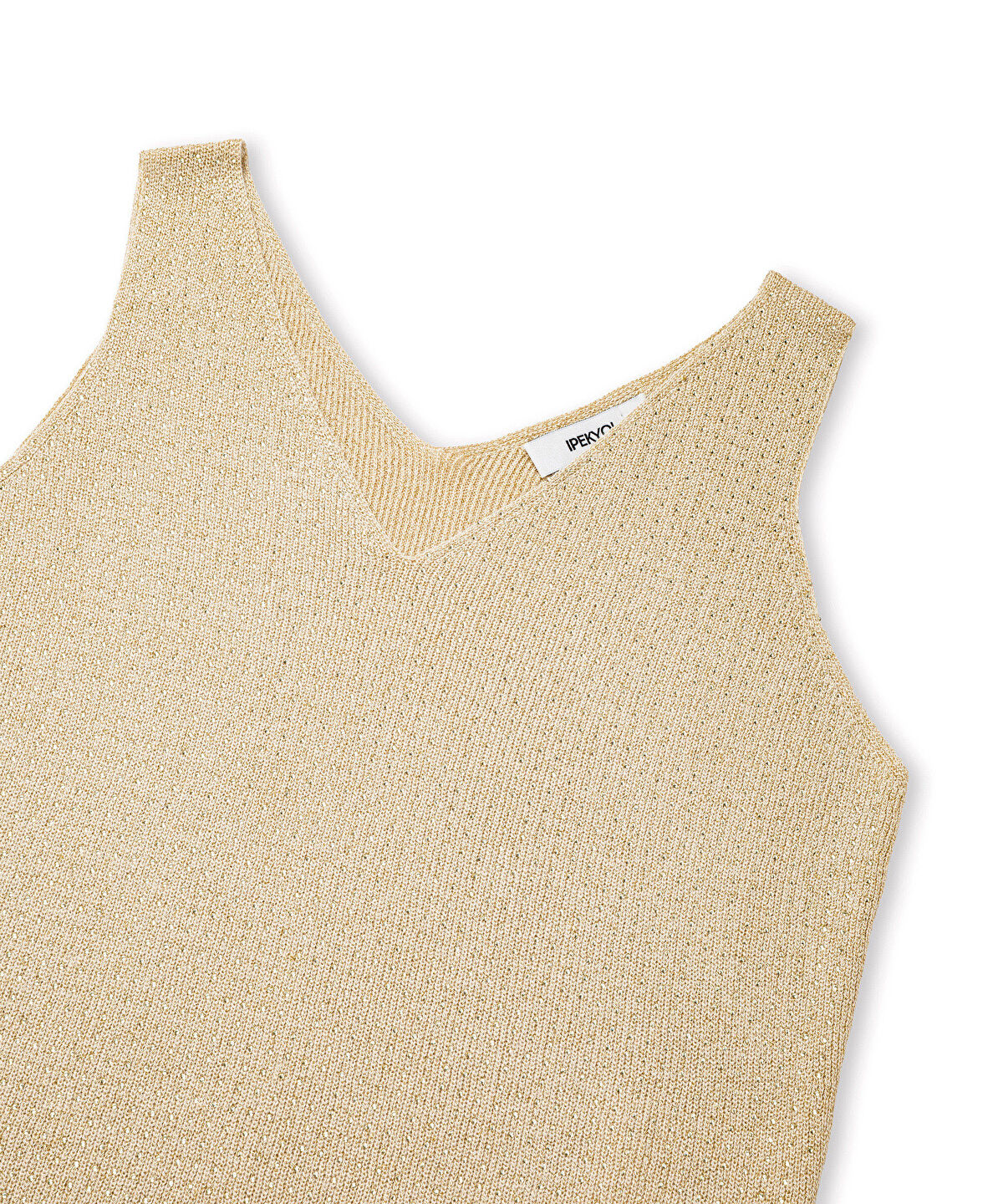 Zoomed Lurex Knit Top with Rhinestones