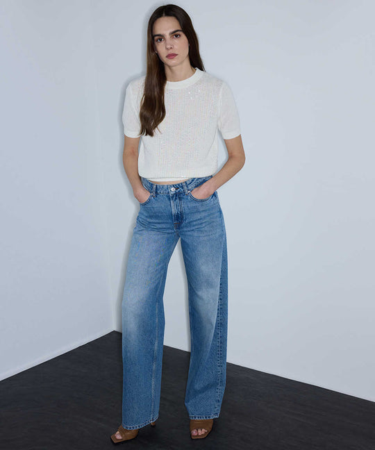 Sequinned Knit Top