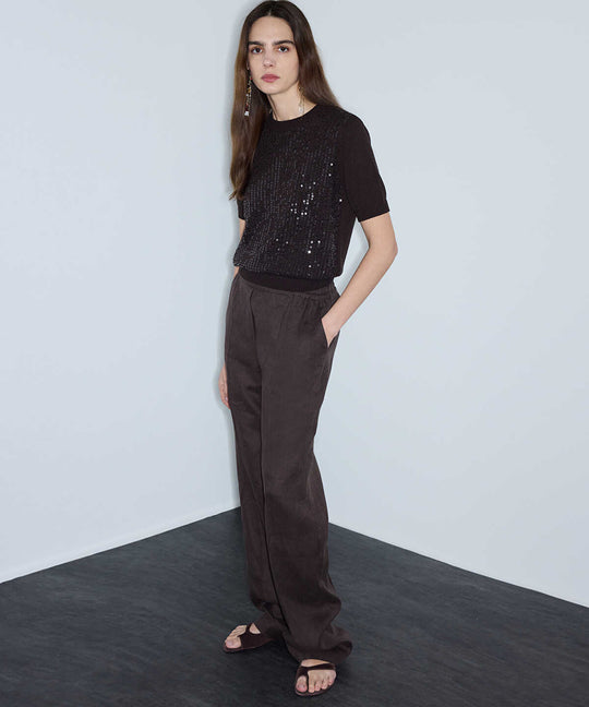Sequinned Knit Top