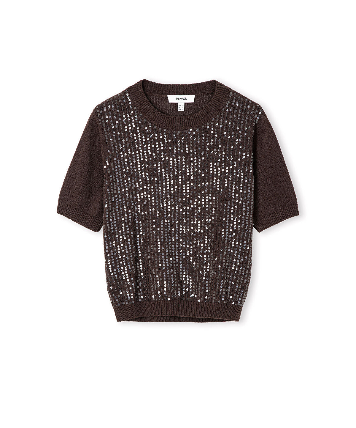 Zoomed Sequinned Knit Top