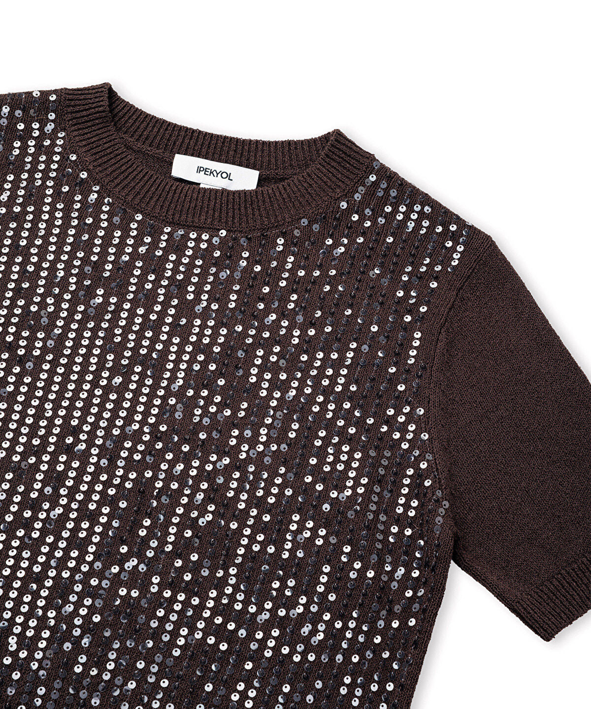 Zoomed Sequinned Knit Top