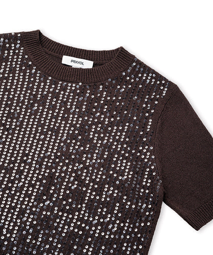 Sequinned Knit Top