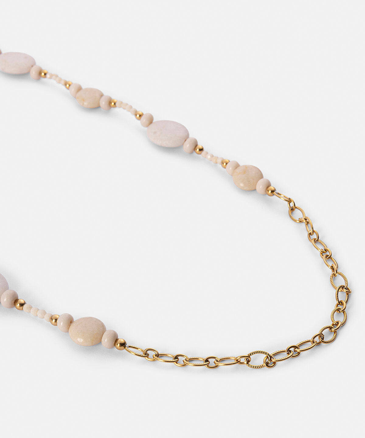 Zoomed Mixed-Bead Stainless Steel Necklace
