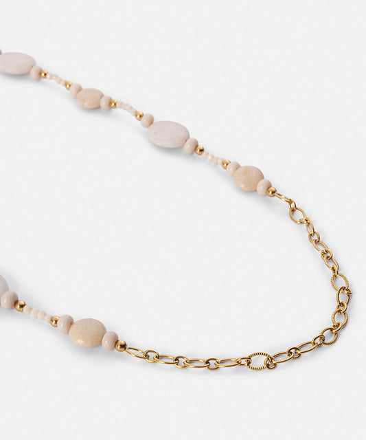 Mixed-Bead Stainless Steel Necklace