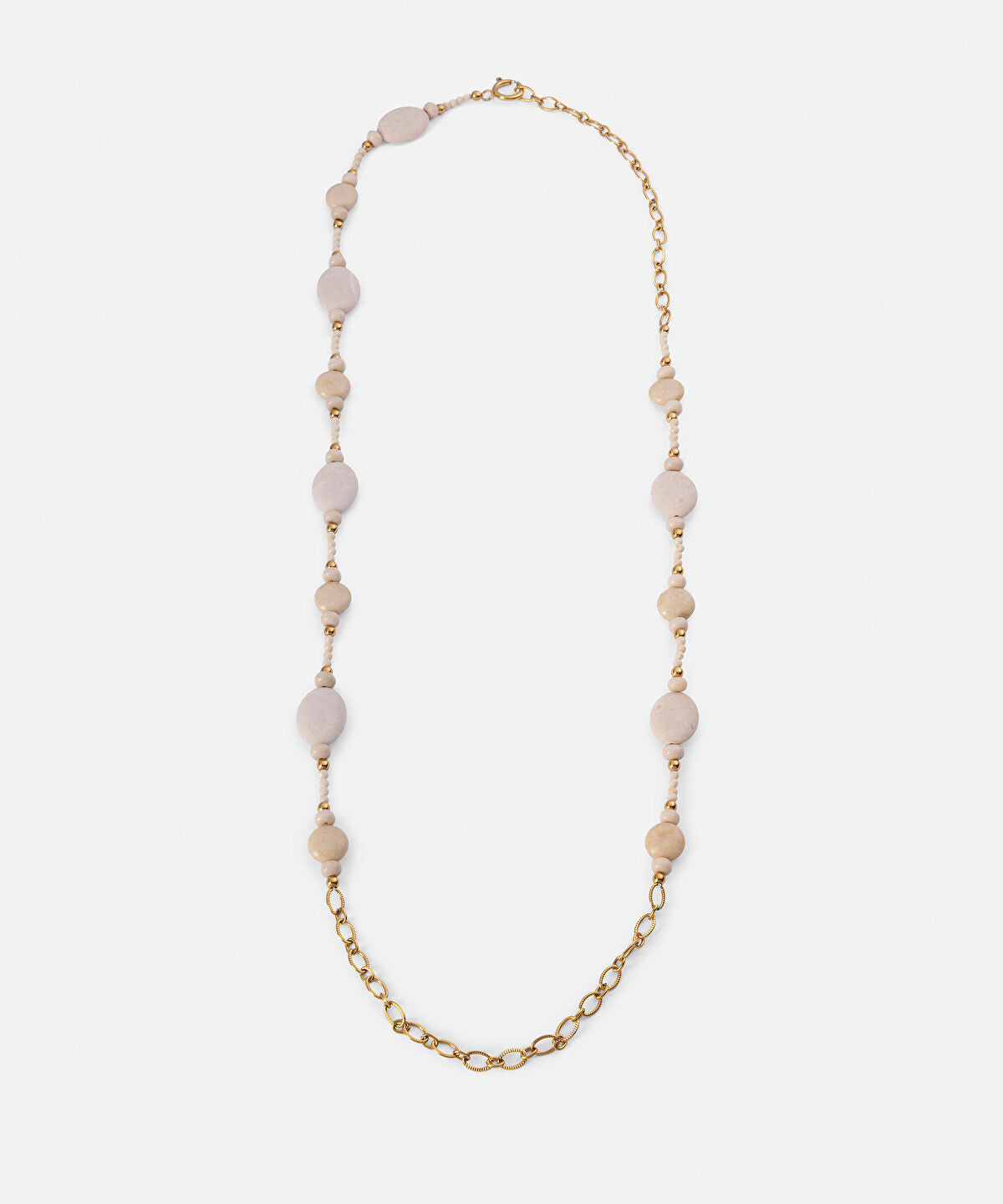 Mixed-Bead Stainless Steel Necklace