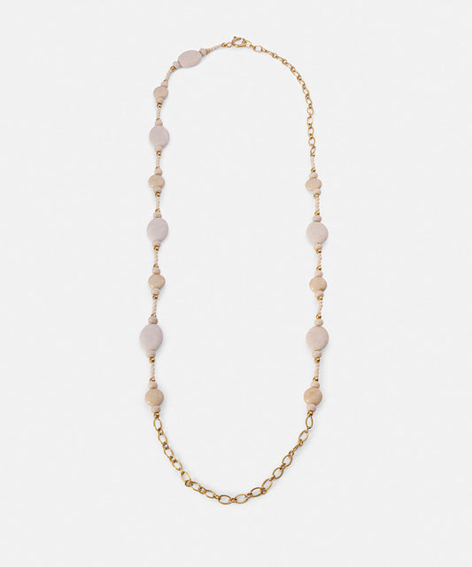 Mixed-Bead Stainless Steel Necklace