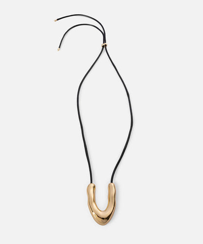 Metal-Pendant Cord Necklace