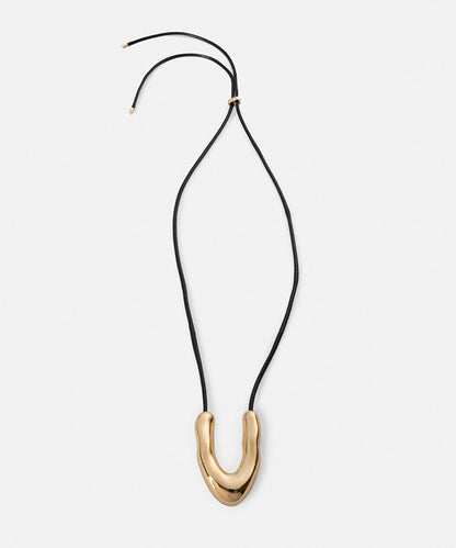 Metal-Pendant Cord Necklace