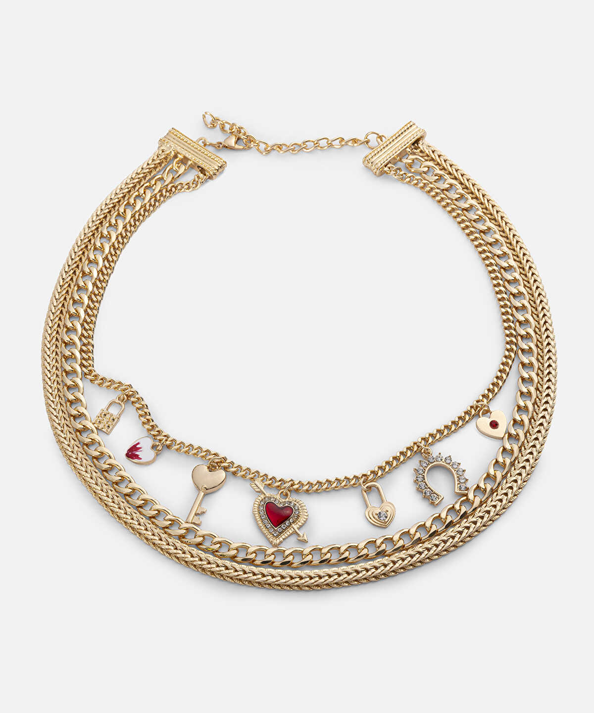 Zoomed Multi-Charm Layered Chain Necklace
