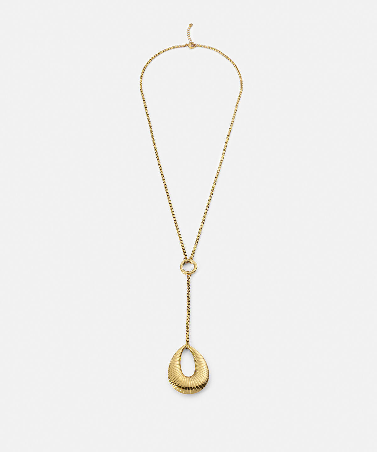 Zoomed Textured Stainless Steel Necklace