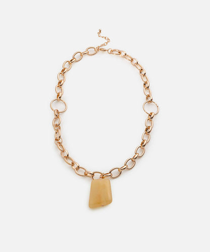 Chain Necklace with Resin Pendant