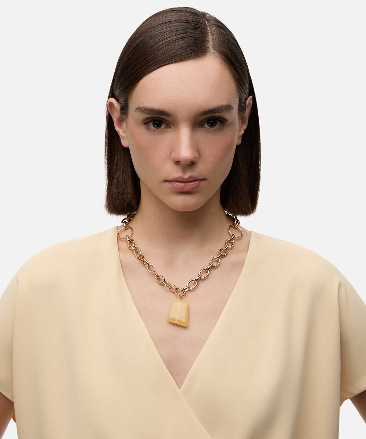Chain Necklace with Resin Pendant