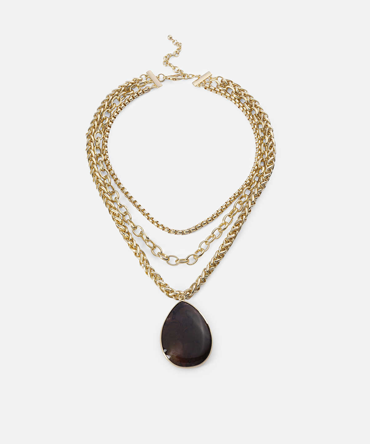 Resin Bead Layered Chain Necklace