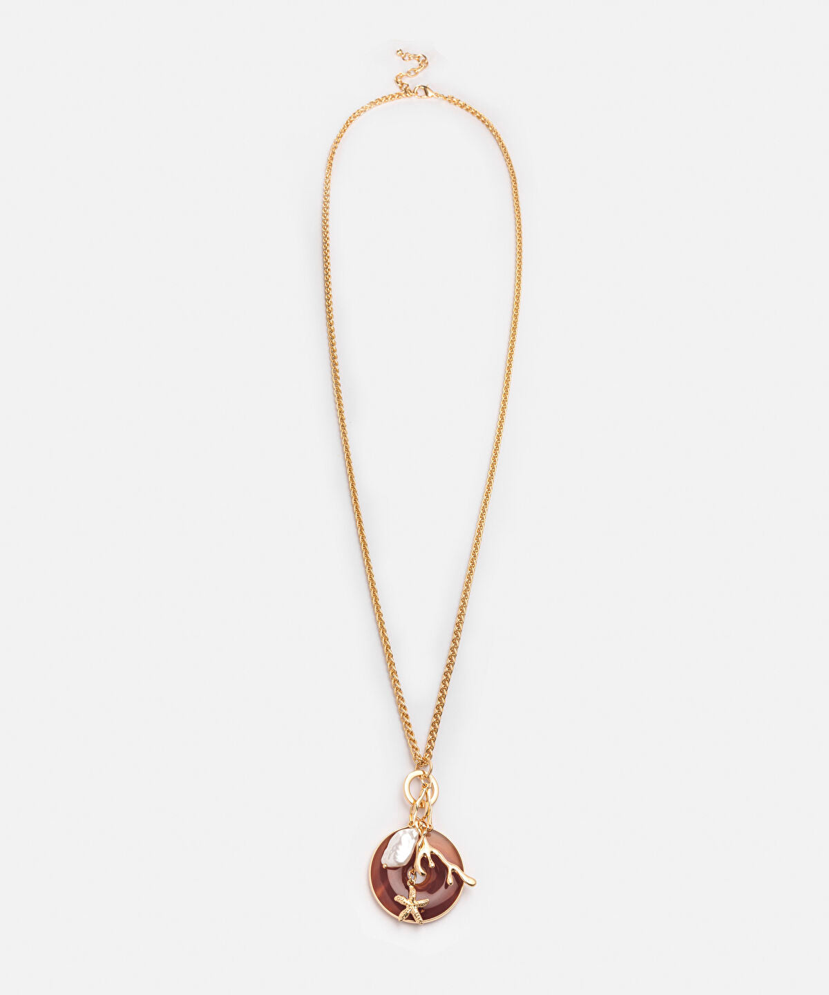 Zoomed Mixed Pendant Long Chain Necklace
