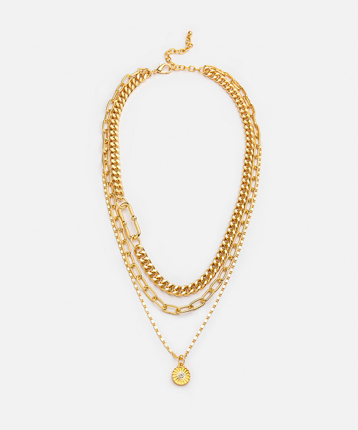 Zoomed Rhinestone Chain Necklace Set