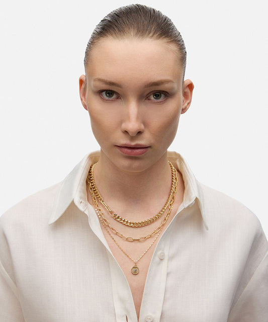 Rhinestone Chain Necklace Set