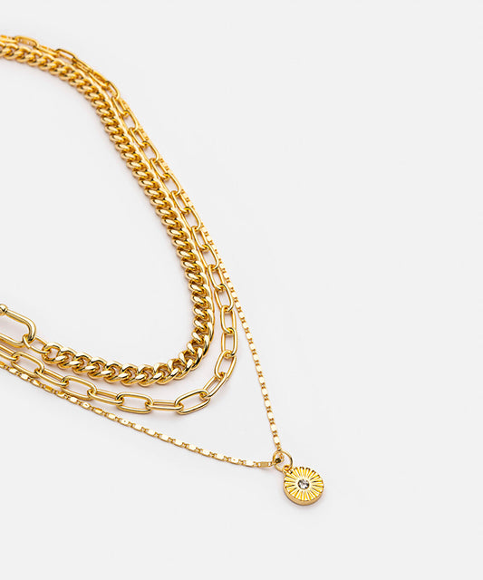 Rhinestone Chain Necklace Set