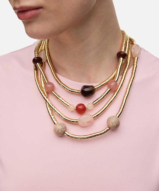 Multi Strand Mixed Bead Necklace