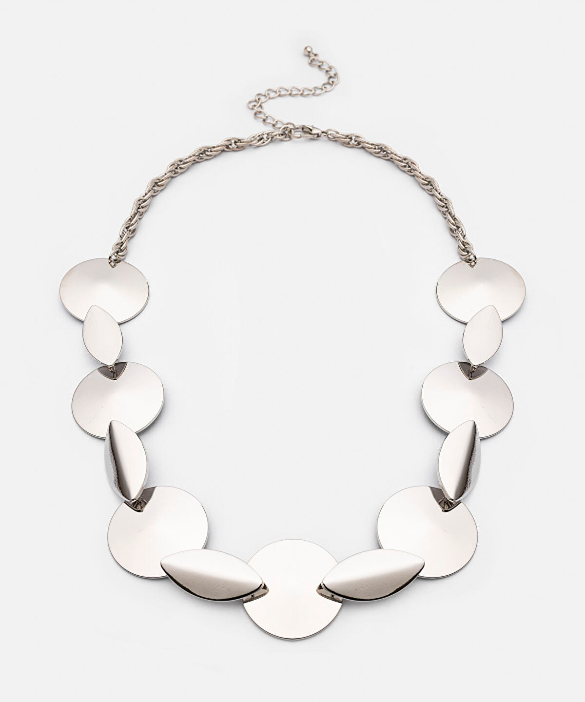 Zoomed Mixed Form Metal Necklace