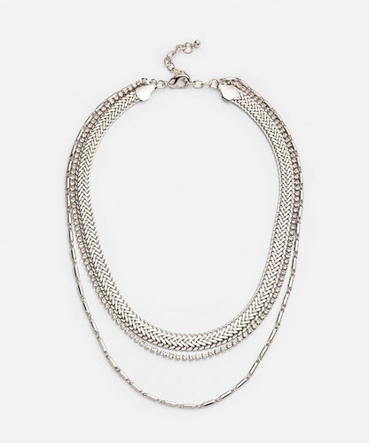 Rhinestone Metal Necklace Set