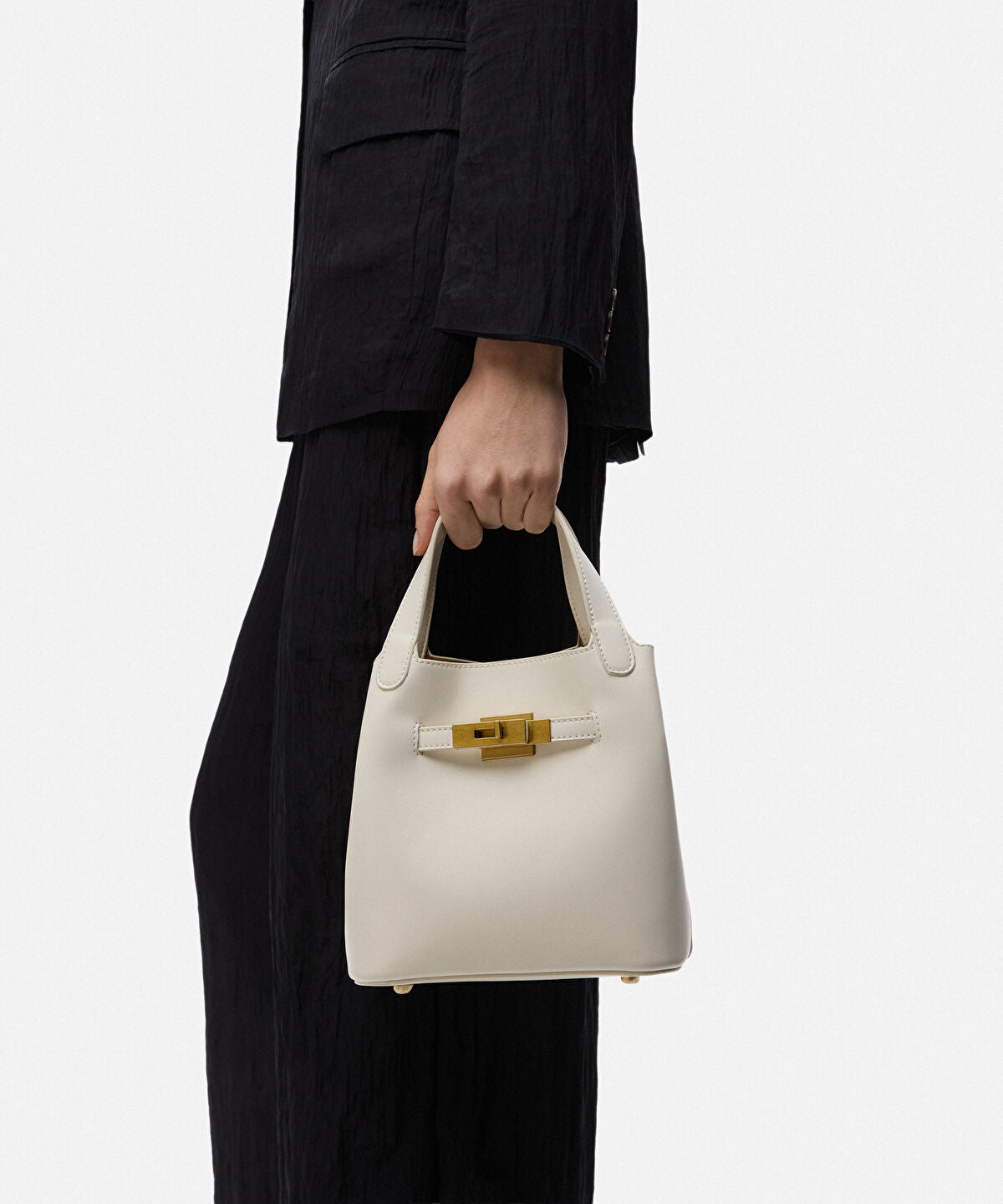 Zoomed Leather-Effect Bag