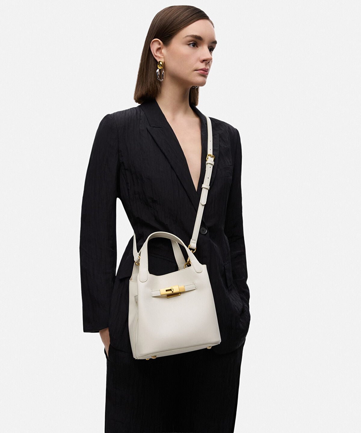Zoomed Leather-Effect Bag