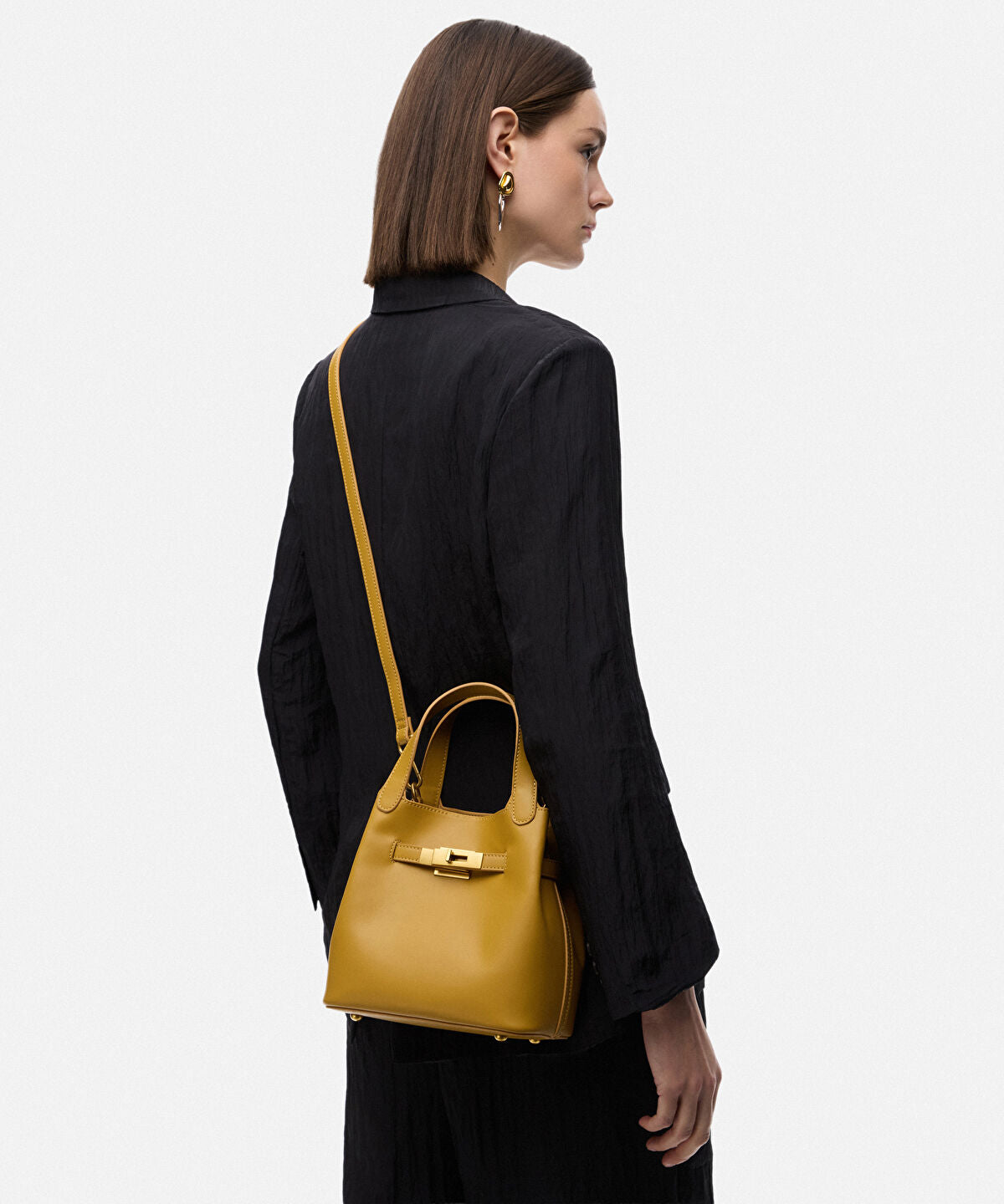Zoomed Leather-Effect Bag