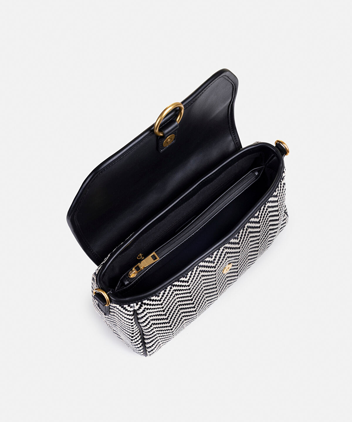 Woven Flap Shoulder Bag