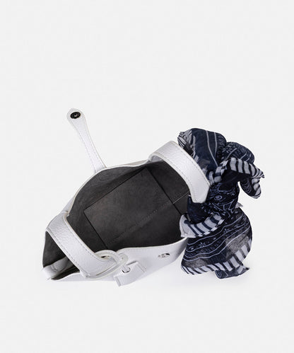 Scarf Accent Faux Leather Bag
