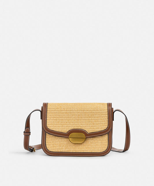 Contrast Texture Flap Bag