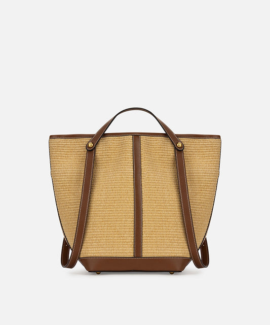 Straw Effect Double Strap Bag