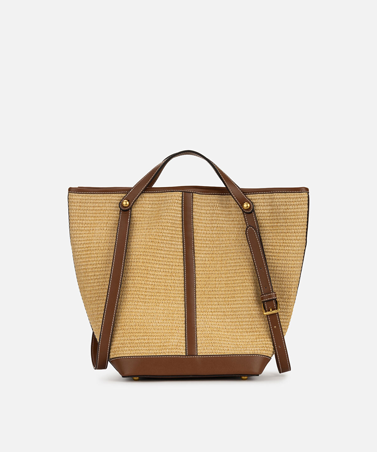 Zoomed Straw Effect Double Strap Bag