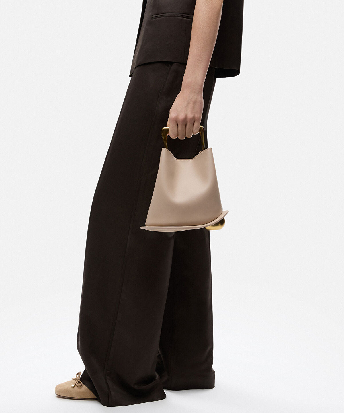 Leather-Effect Top Handle Bag